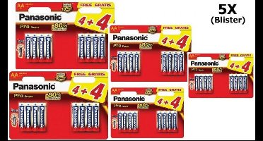 5 bliesters (40 stuks) - Panasonic Alkaline PRO Power LR6/AA