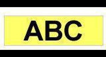 Brother Gloss Laminated Labelling Tape - 12mm, Black/Yellow