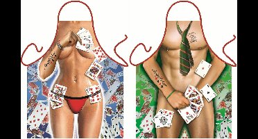 Strip Poker Man en vrouw - Sexy Grappig Leuk Schort Keukenschort