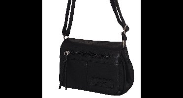 Beagles Crossbody Schoudertas Zwart met veel ritsvakken