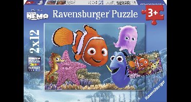 Ravensburger Disney Finding Nemo. Nemo ontsnapt- Twee puzzels van 12 stukjes - kinderpuzzel