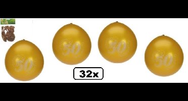 32x Jubileumballon 50 jaar metallic goud
