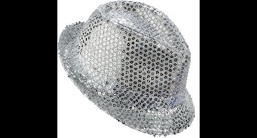 Vegaoo - Zilverkleurig borsalino hoed