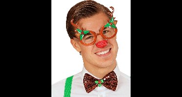 WIDMANN - Rendier kerstbril voor volwassenen - Accessoires > Oren > Neuzen