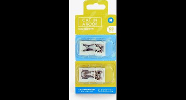 Desktop Page Markers Cat in a Book 100 Pieces