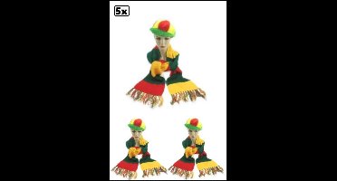 5x Sjawl gebreid rood geel groen volwassen 160x23cm