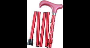 Wandelstok opvouwbaar Diamant rood