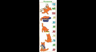 Pako Borduurpakket - telpatroon met code kaart - Groeimeter Dikkie Dik, Jet Boeke - 272.030 -voorgesorteerd garen - Aida - 19 x 59 cm - DIY kit