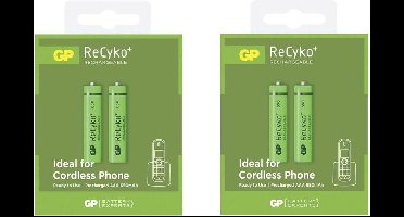 4 Stuks (2 Blisters a 2st) - Duo GP R03/AAA GP ReCyko+ 650 Series 650mAh oplaadbaar