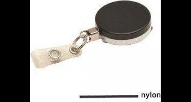 Zwarte metalen yoyo met nylon koord en vinyl strap / Skipashouder