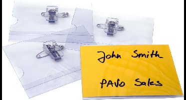 Badge met combi clip 55 X 86 mm - 50 stuks