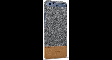 Huawei cover - licht grijs/bruin leder - voor Huawei P10
