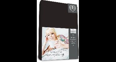 Bed-Fashion jersey topdek hoeslaken Zwart - 90 x 210 cm - Zwart