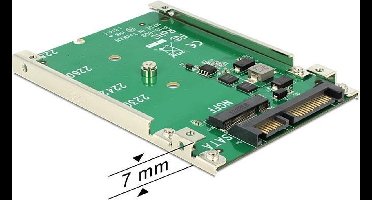 2.5 ″ Converter SATA 22 pin> 1 x M.2 Sleutel B - 7 mm