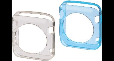Hama Crystal cover set Apple Watch 38mm transpar&blauw