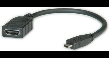 Value 11.99.5584 HDMI-kabel HDMI Aansluitkabel HDMI-A-bus, HDMI-micro-D-stekker 0.15 m Zwart Afgeschermd