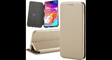 Hoesje geschikt voor Samsung Galaxy A70 - Book Case Kunstleer ThinShield Goud