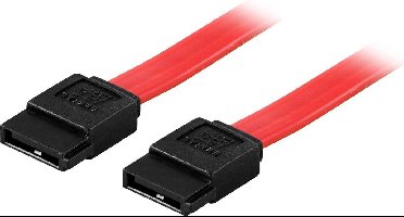 DELTACO SATA-10, SATA-kabel, rood, 1m