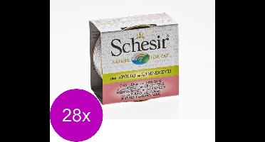 Schesir Kat Bouillon 70 g - Kattenvoer - 28 x Kip&Garnaal Blik