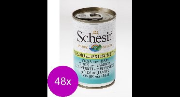 Schesir Kat Blik Gelei 140 g - Kattenvoer - 48 x Tonijn&Ham
