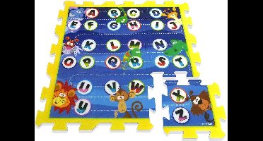 Stamp Vloerpuzzel Jungle Animals Blauw/geel 9-delig