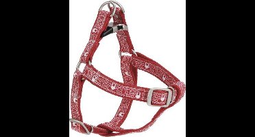 Nylon borsttuig Bones. Rood, verstelbaar.