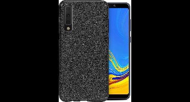 Glitter Hoesje geschikt voor Samsung Galaxy A7 (2018) Siliconen TPU Case Zwart - Glitters Cover van iCall