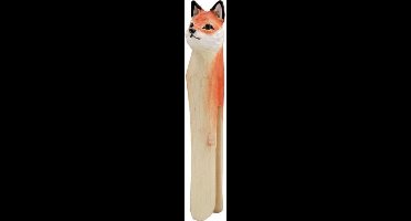 Houten clip/wasspeld - vos