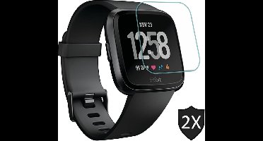 Screenprotector geschikt voor Fitbit Versa Lite - Tempered Glass Gehard Glas - 2 Stuks