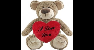 Happy Horse Valentijn - knuffelbeer - 40 cm - met rood Love you hartje - 10 cm