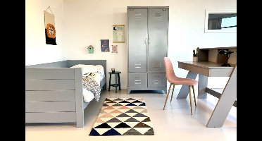 Rockwood® Bedbank Sam Grijs inclusief montage met 2 lattenbodems, slaap/opberglade en ladematras parma