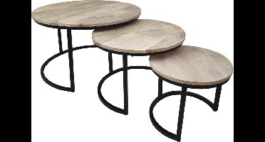 Outdoor Living - Houten bijzettafeltje Jayden, S/3