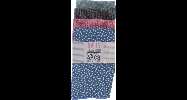 Microvezel schoonmaakdoekjes - 4x - kleurenmix - 40 x 48 cm