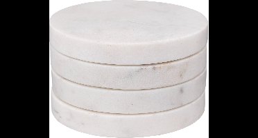 Secret de Gourmet Onderzetters glazen - 4x - Marmer - Wit