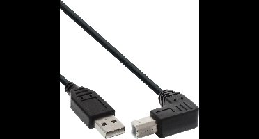 InLine USB-A naar haakse USB-B kabel - USB2.0 - 5 meter
