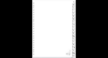 Kangaro tabbladen - A4 - PP 120 micron - wit - 23-gaats - 20-delig letters A-Z - W420AZM