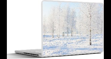 Laptop sticker - 15.6 inch - Sneeuw - Bomen - Winter - 36x27,5cm - Laptopstickers - Laptop skin - Cover