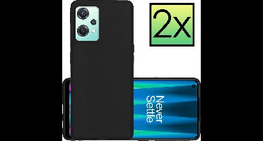Hoesje - 2 Stuks - Geschikt voor OnePlus Nord CE 2 Lite - Sterk & Shockproof - Case Siliconen - Back Cover - Telefoon Hoes - Zwart