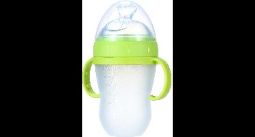 Siliconen Babyfles met Handvaten – Zuigfles & Voedingsfles – 240ml – Lekvrij & Antislip – BPA-vrij – Drinkbeker voor Baby’s - Groen