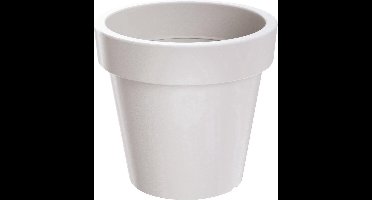 1x Kunststof bloempotten 40 cm wit - Bloempotten/plantenpotten voor binnen en buiten