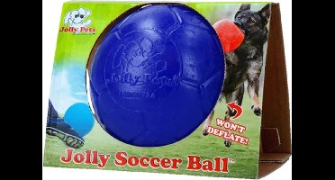 Jolly Pets Jolly Soccer Ball – Ø15 cm - Stevig Hondenspeelgoed – Apporteerspeelgoed – Jollyflex stevig kunststof – Drijvend hondenspeeltje – Blauw