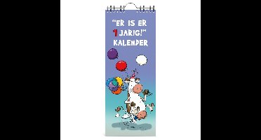 Lannoo Graphics - Birthday Calender - Verjaardagskalender - RITSTIER - Cow - Nederlands Talig - 130 x 325 mm
