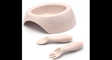 Difrax Lichtroze Peuterkom met Peuterbestek - Cadeauset - 1 set