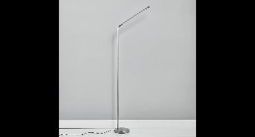 Lindby - LED vloerlamp - 1licht - Metaal - H: 163 cm - satijn nikkel - Inclusief lichtbron