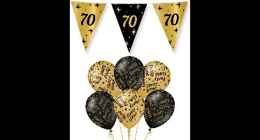 Paperdreams - Verjaardag 70 jaar feest pakket zwart/goud party-time