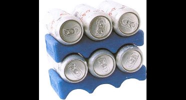 Excellent Houseware Koelelement voor blikjes - 2x stuks - blauw - 600 gram