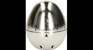 Items Kookwekker - eierwekker - ei-vorm - 6 x 7 cm - zilver - analoge