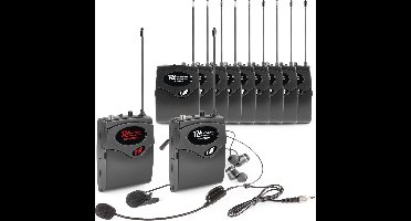 Rondleidingsysteem - Power Dynamics TG40 - Complete set - Zender en 10 ontvangers - UHF