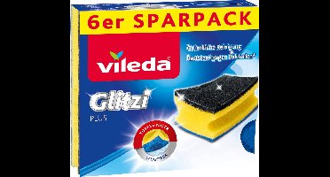 Vileda Pannenreiniger - Schoonmaakspons Glitzi plus, 6 stuks
