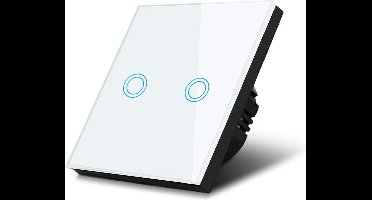 Wandschakelaar met verlichting - Tweevoudig - Touch bediening - Wit